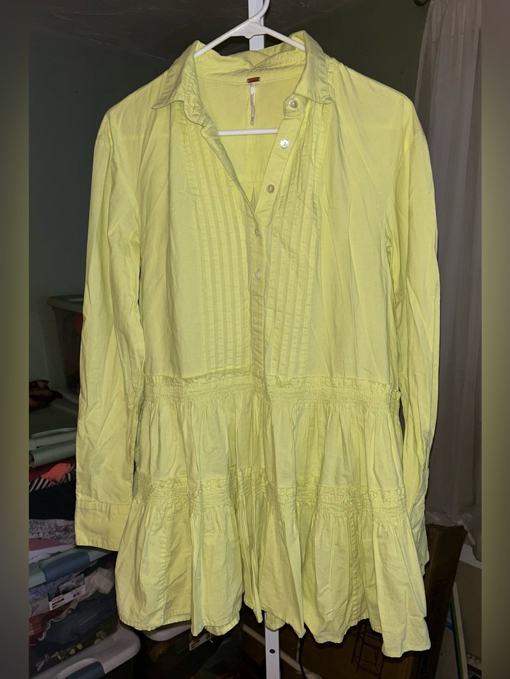 Free People Billie Mini Dress in the color Lime Glow